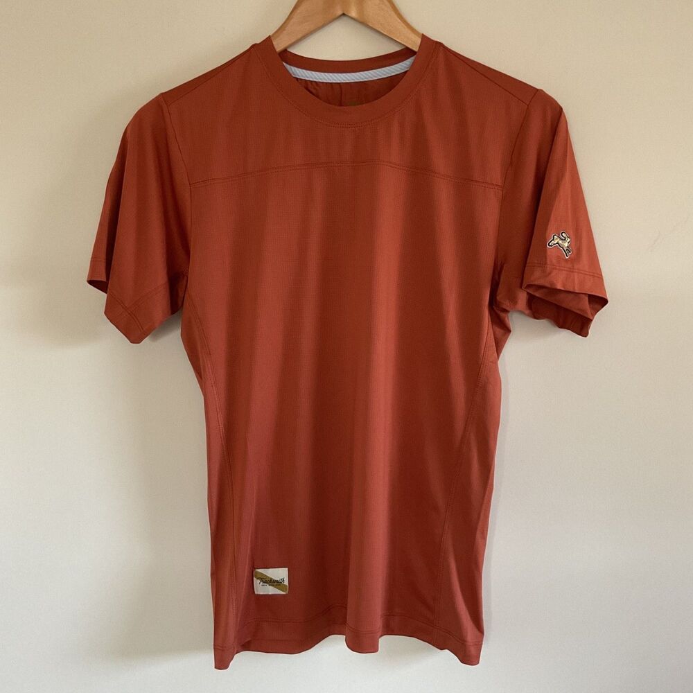 Tracksmith Mens Twilight Running Shirt XS Rust Orange Short Sleeve Tee Gorpcore